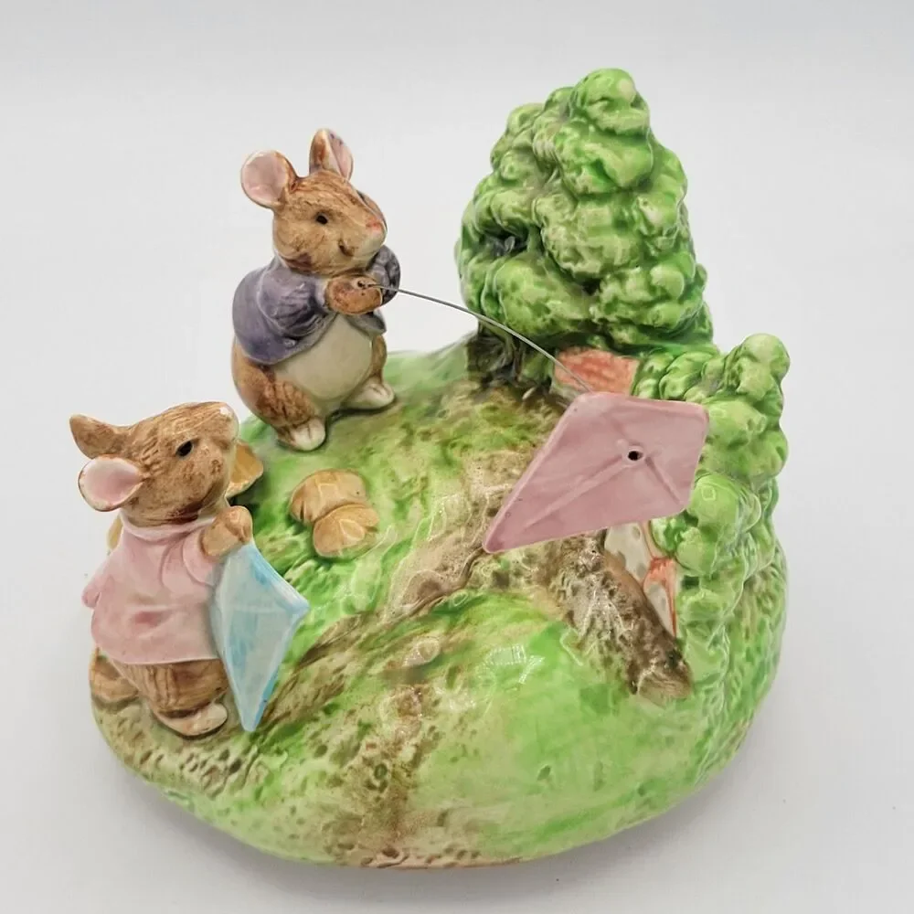 Otagiri Musical Mice Ceramic Figurine Music Box